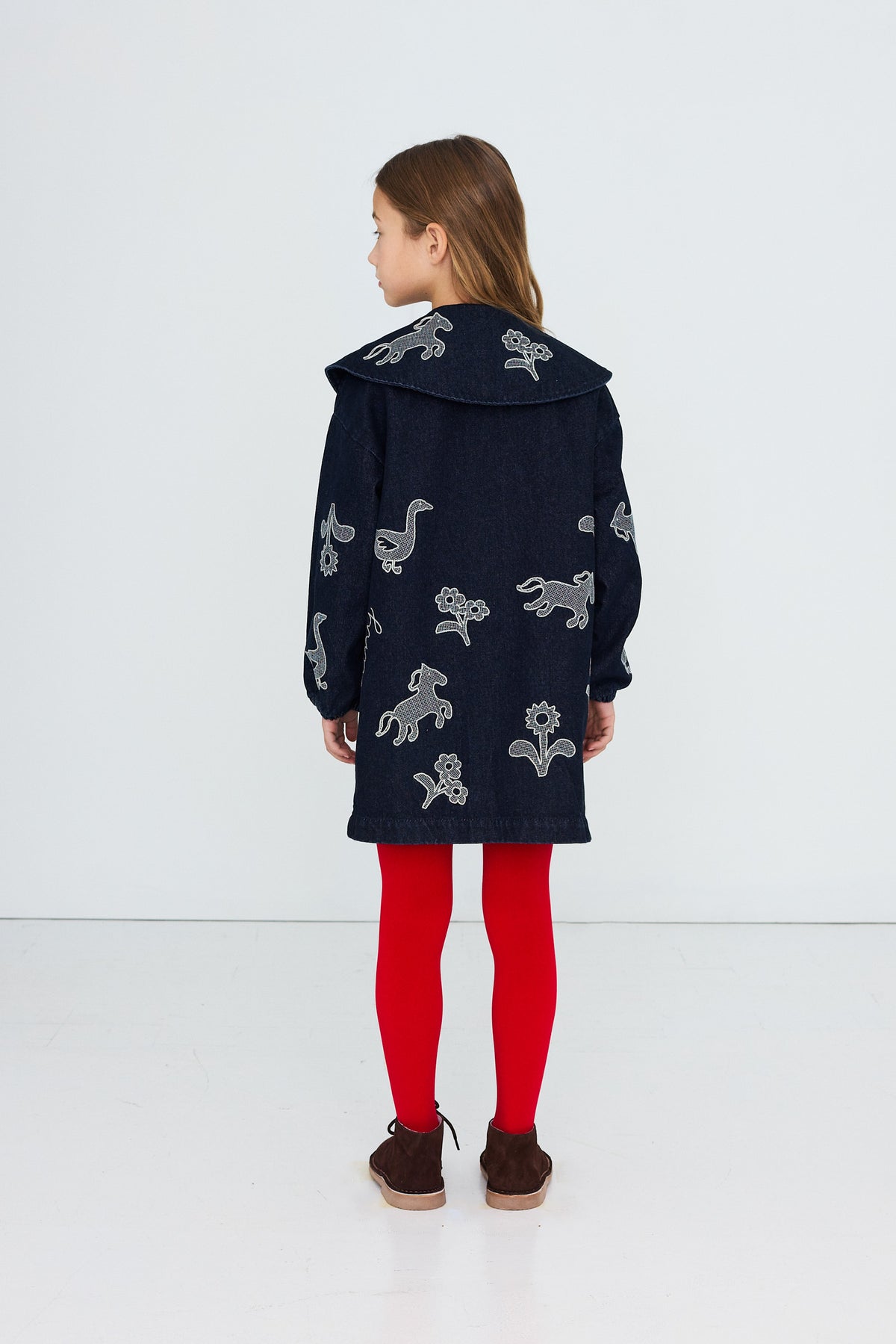 Horses & Flowers Denim Dress