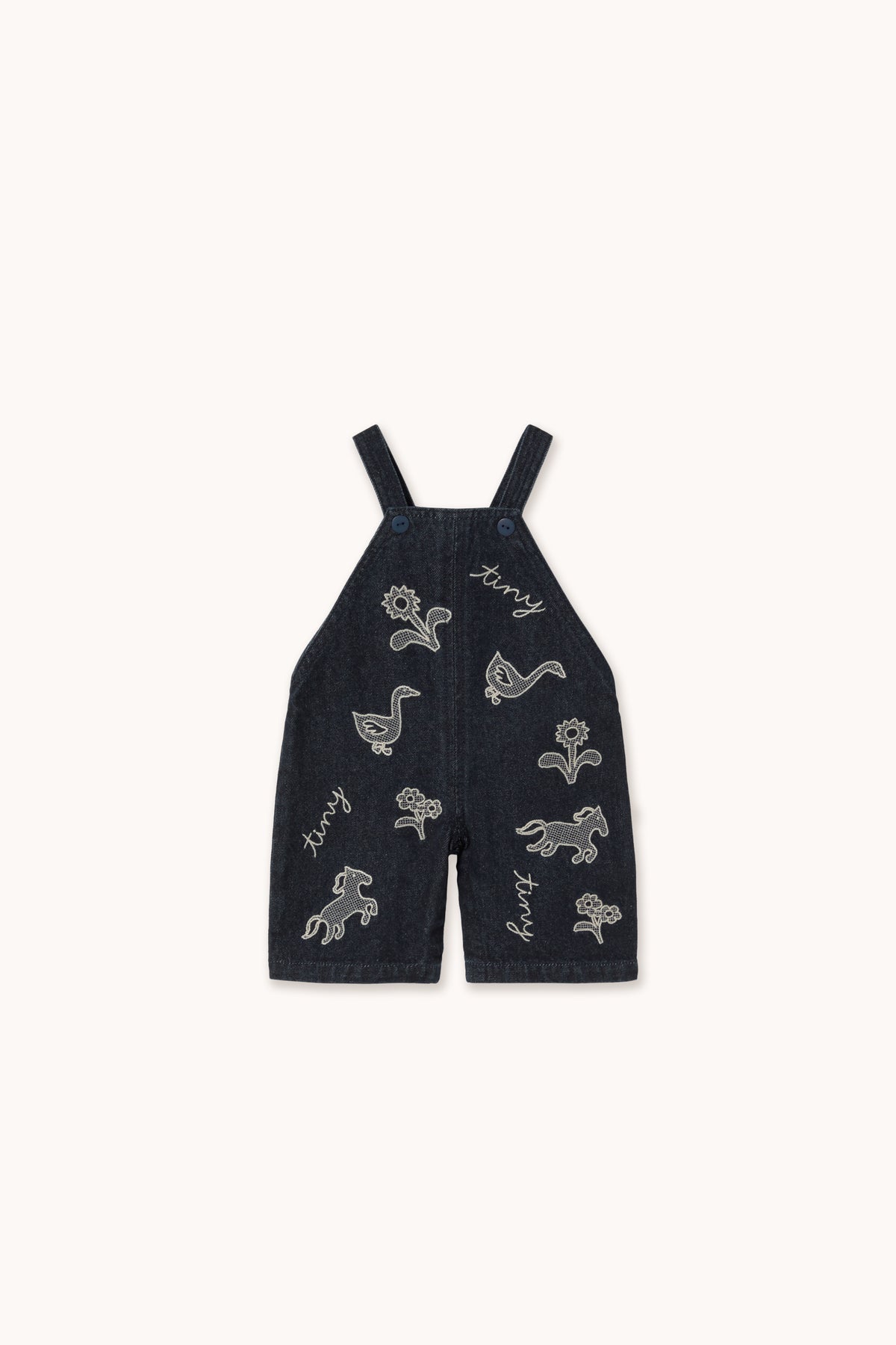 Salopette bébé Chevaux et Fleurs DENIM DARK WASH