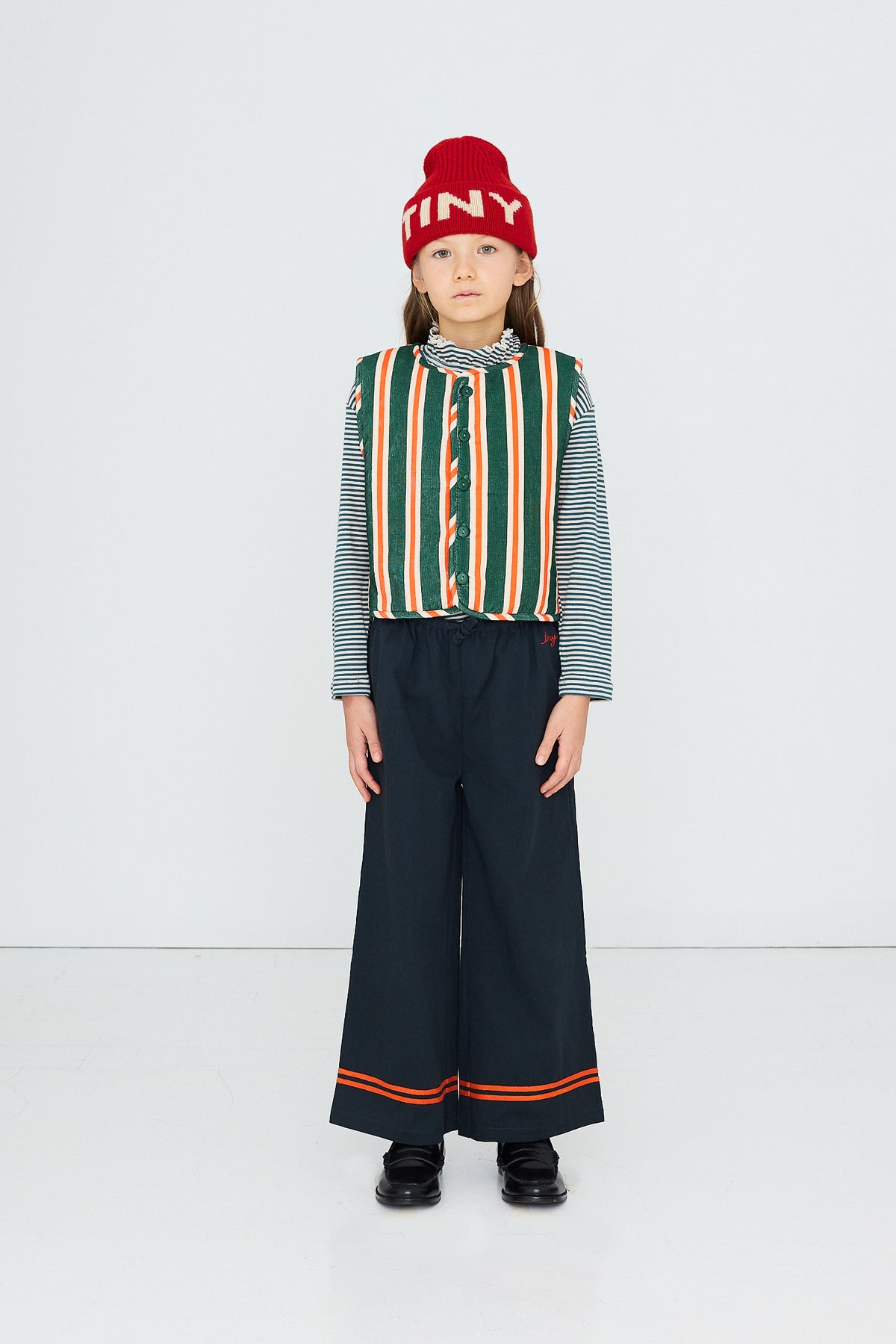 Pantaloni in tessuto a righe rosse INK BLUE