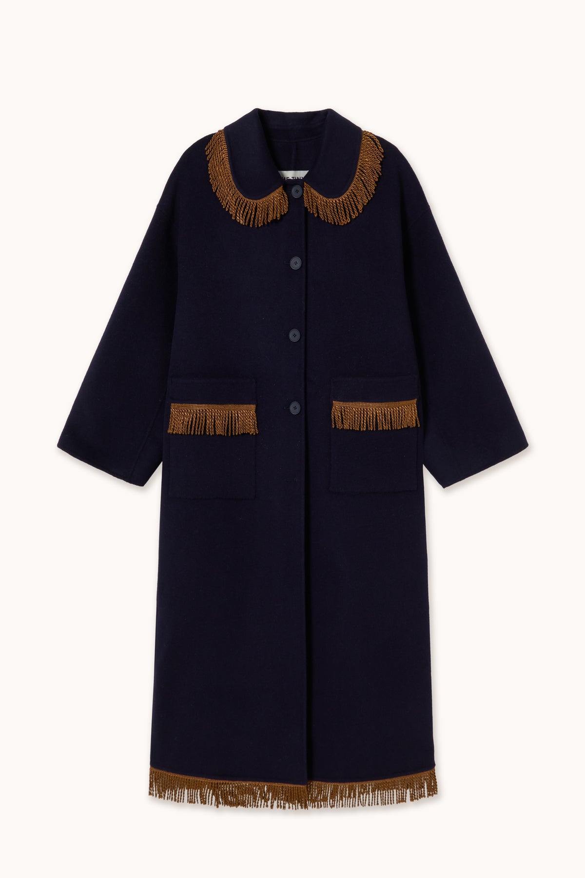 Woman Frills Long Coat NAVY