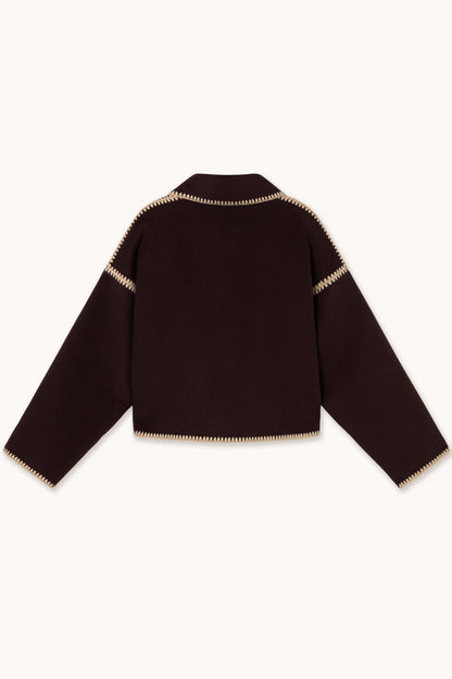 Short Horses Embroidered Coat CHARCOAL