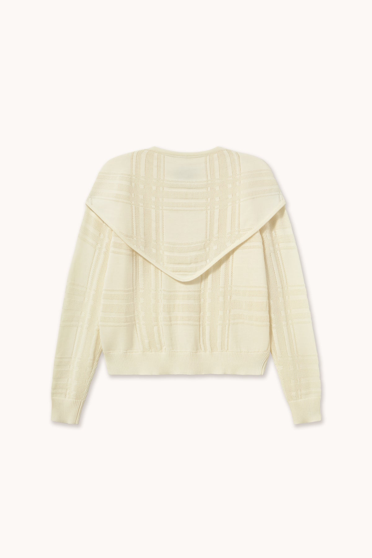Woman Check Scarf Neck Lara Cardigan LIGHT CREAM