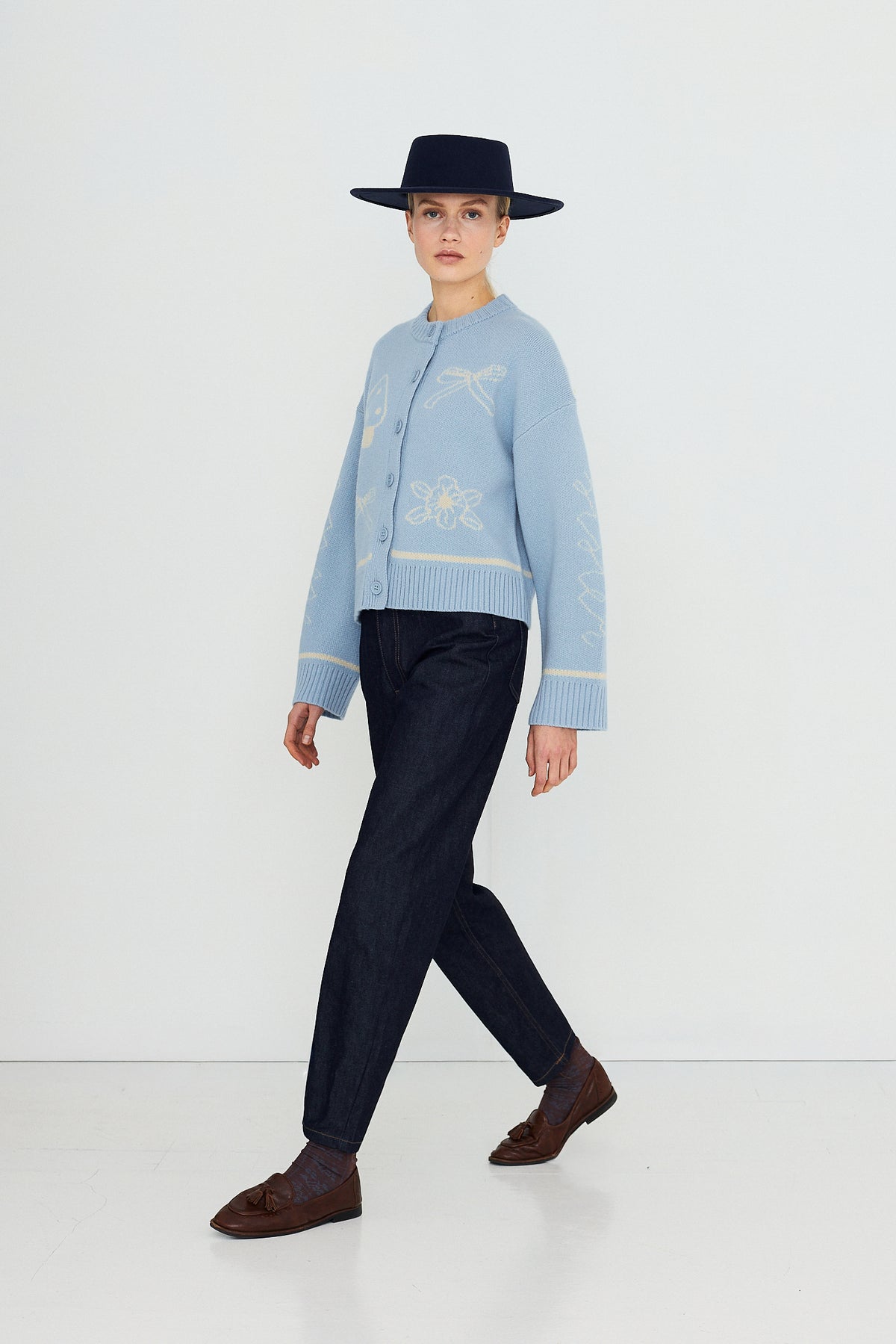 Bows Cardigan DENIM BLUE