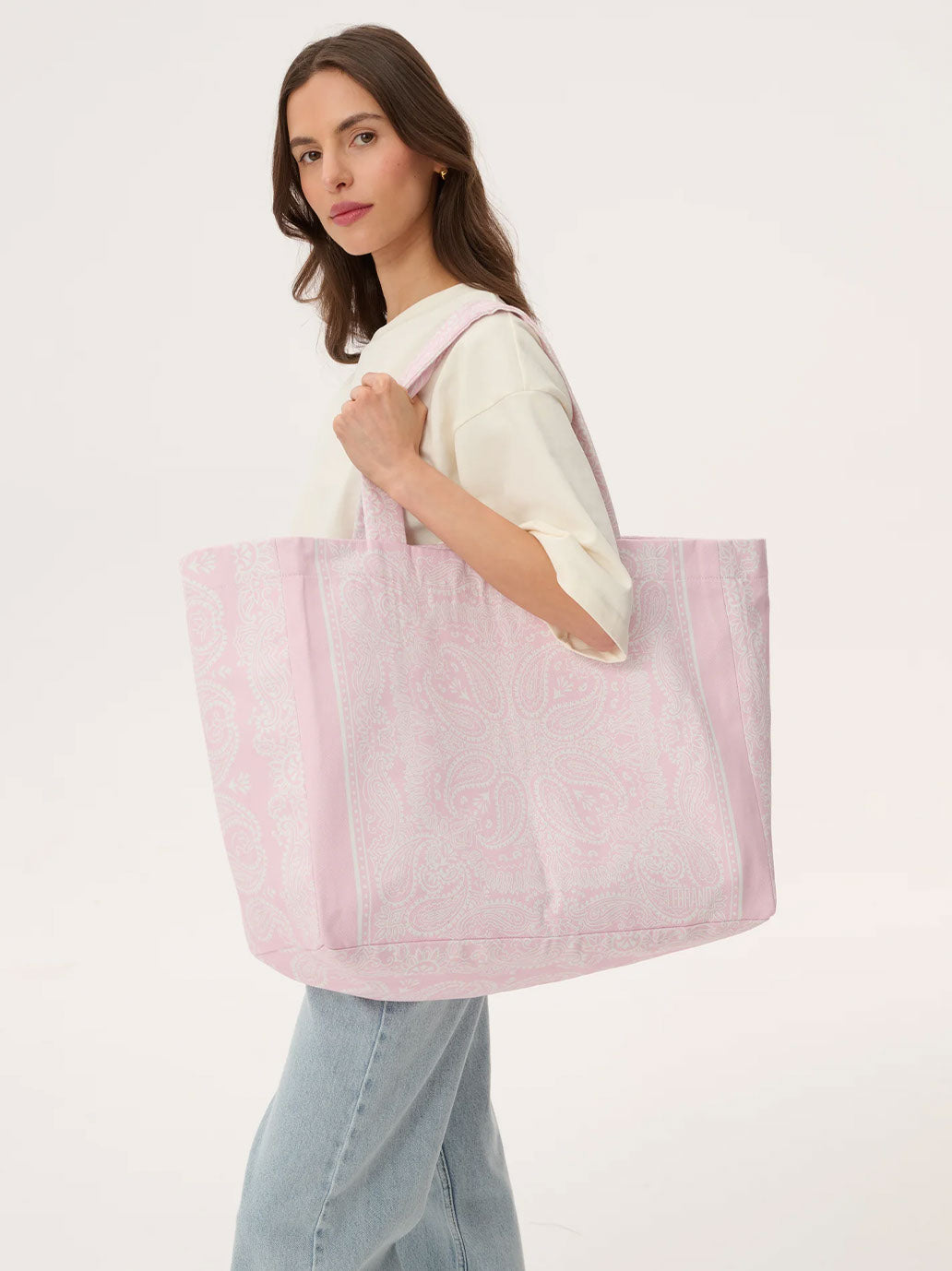 Große Capri-Einkaufstasche in Hellrosa LIGHT PINK
