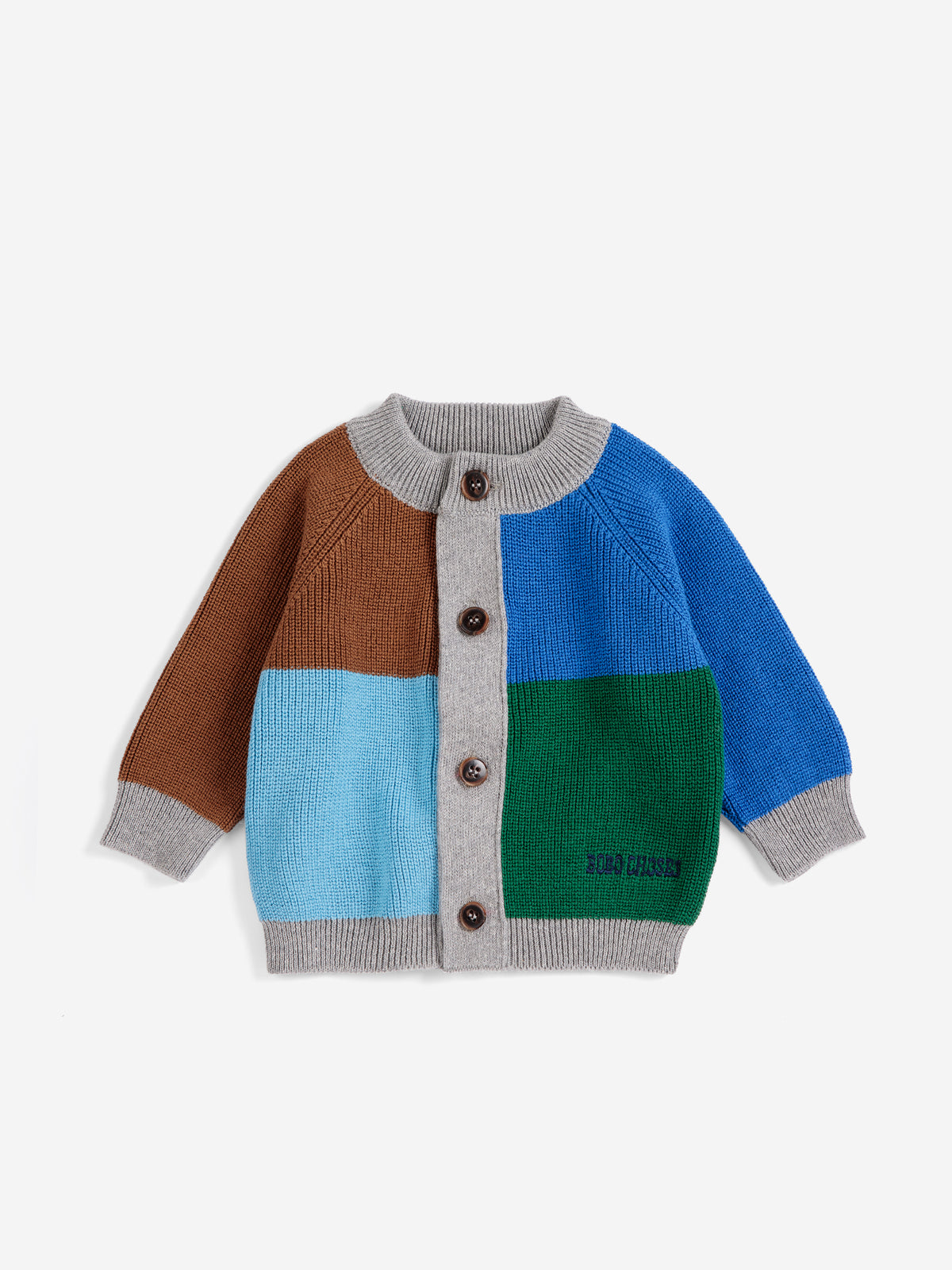 Farbblock-Strickjacke aus Baumwolle