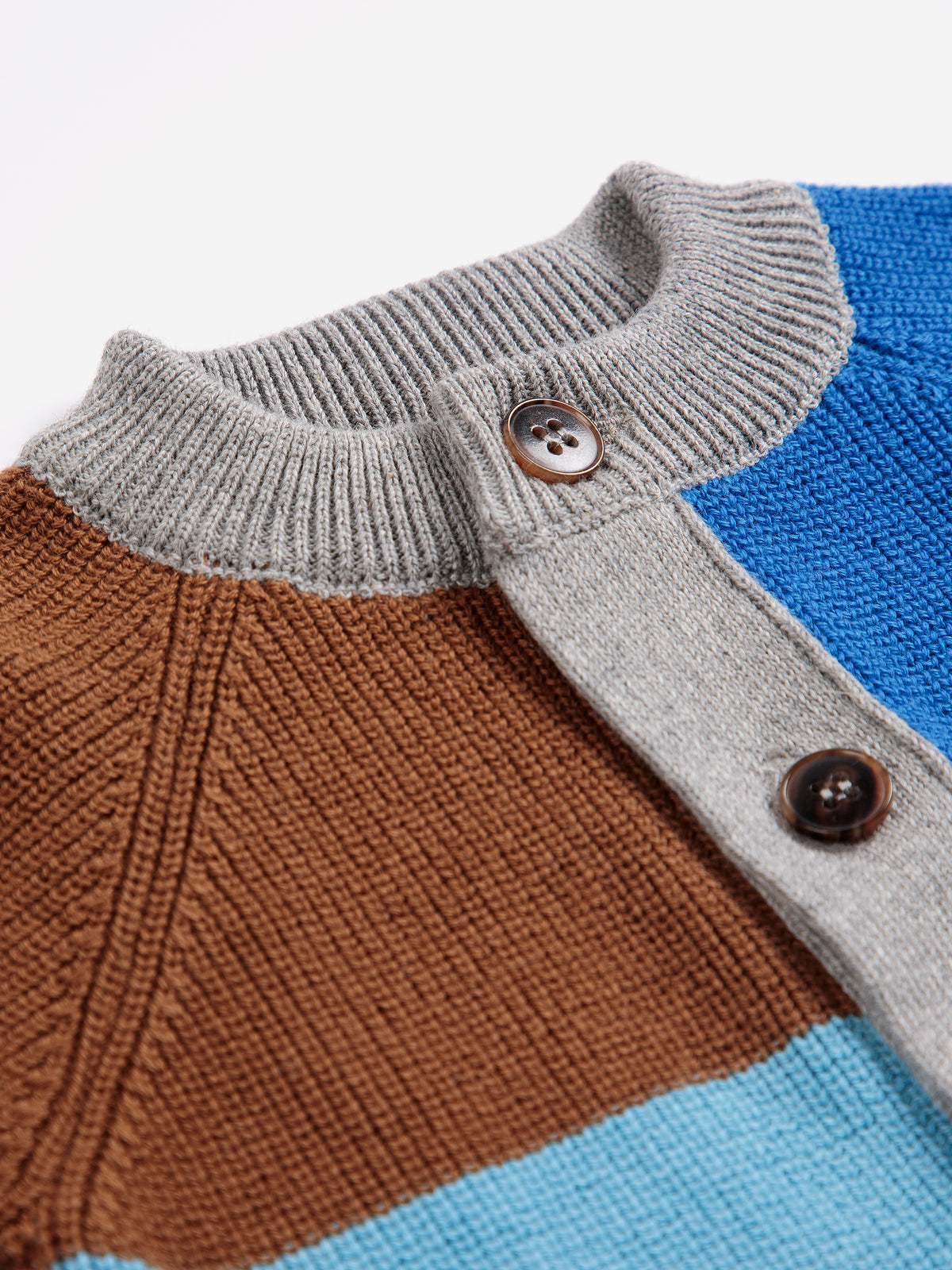 Farbblock-Strickjacke aus Baumwolle