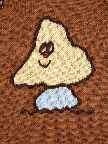 Baumwollpullover mit Pilzmonster-Motiv