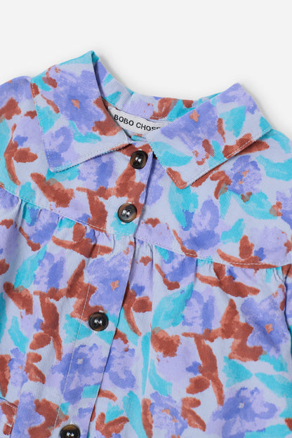 Celotkané šaty s akvarelovým potiskem