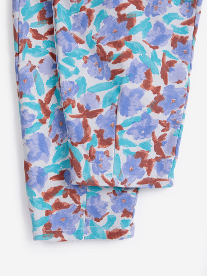 Pantalones deportivos tipo capullo con estampado de acuarela.