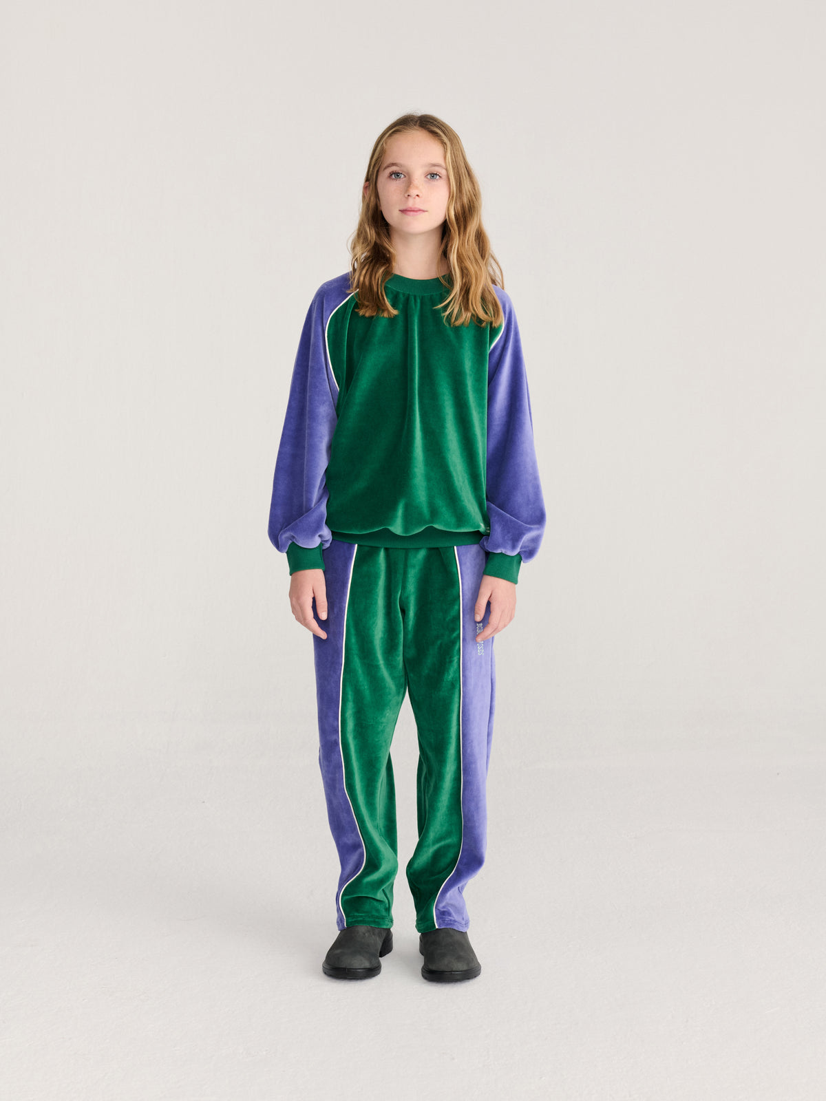 Color Block terry cloth jogging pants
