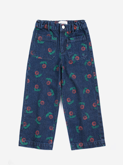 Tampon Bloom sur tout le pantalon en denim