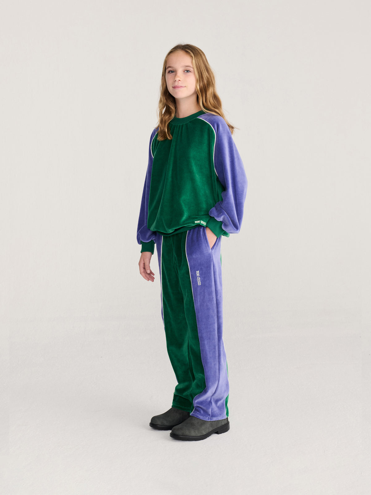 Sweatshirt aus Frottee mit Farbblockmuster