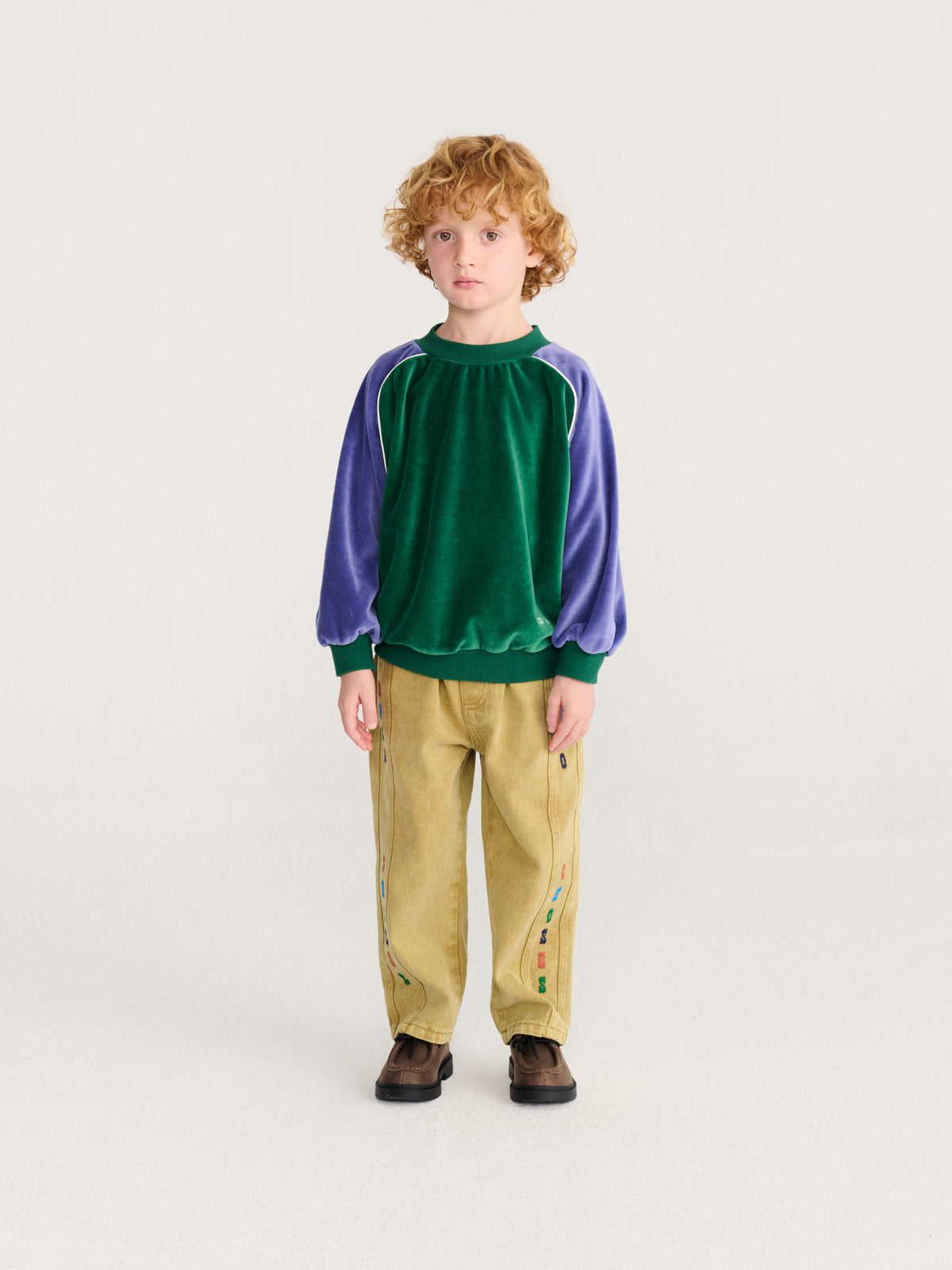 Sweatshirt aus Frottee mit Farbblockmuster