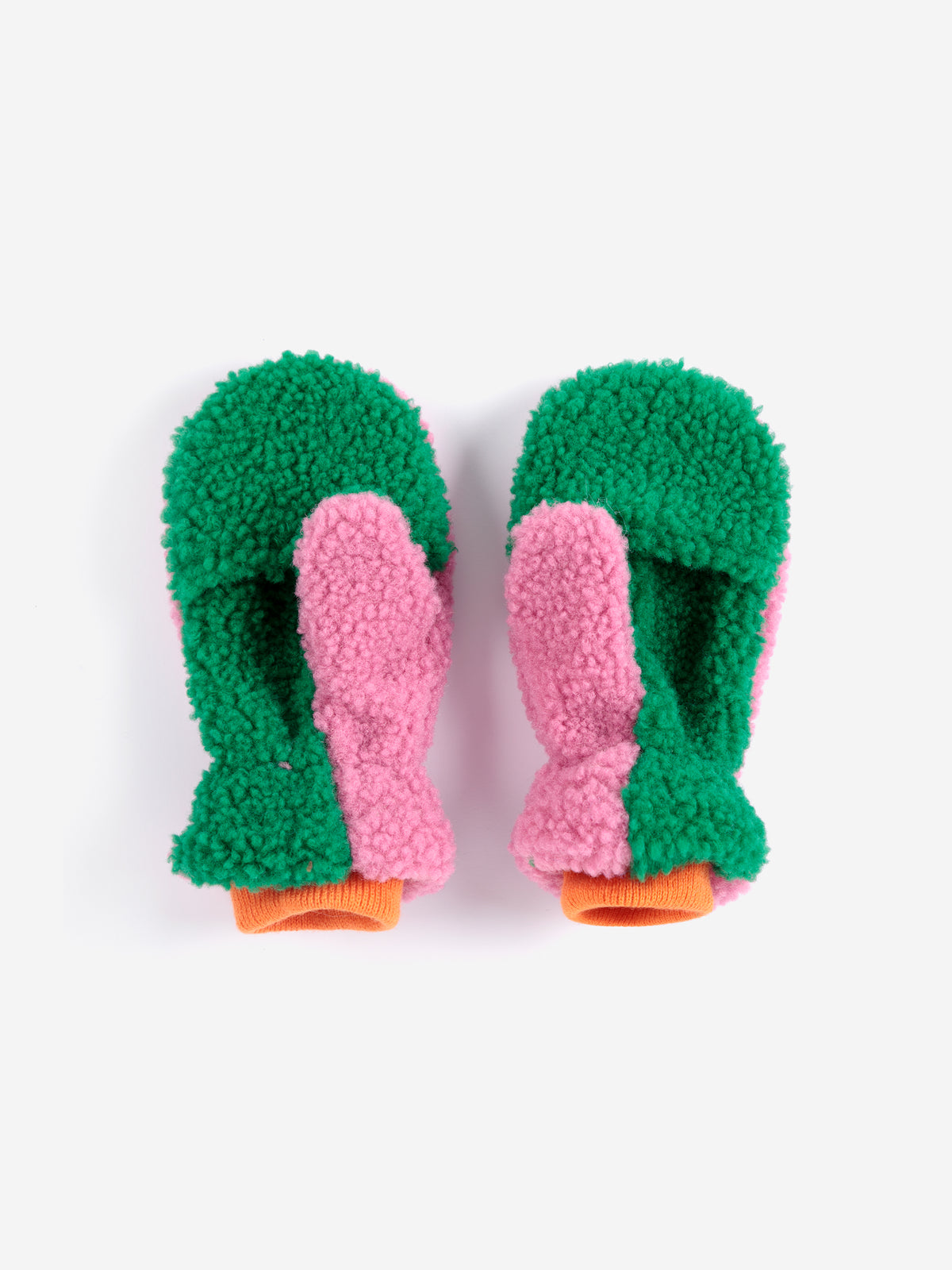 Farbblock-Lammfellhandschuhe
