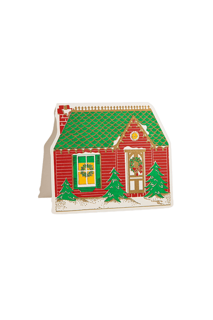 Vánoční ozdobné přání s domečkem a obálkou CHRISTMAS HOUSE