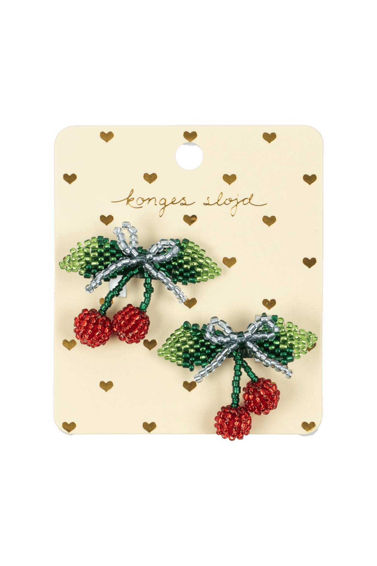 Haarspangen-Set mit Kirschschleife und Perlen CHERRY