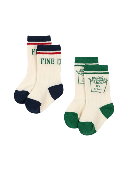 2 Pack Rib Fries Socks Konges Slojd BEBE Concept 