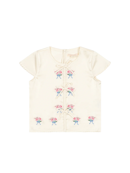 Top s krátkým rukávem Sheena BUTTERCREAM