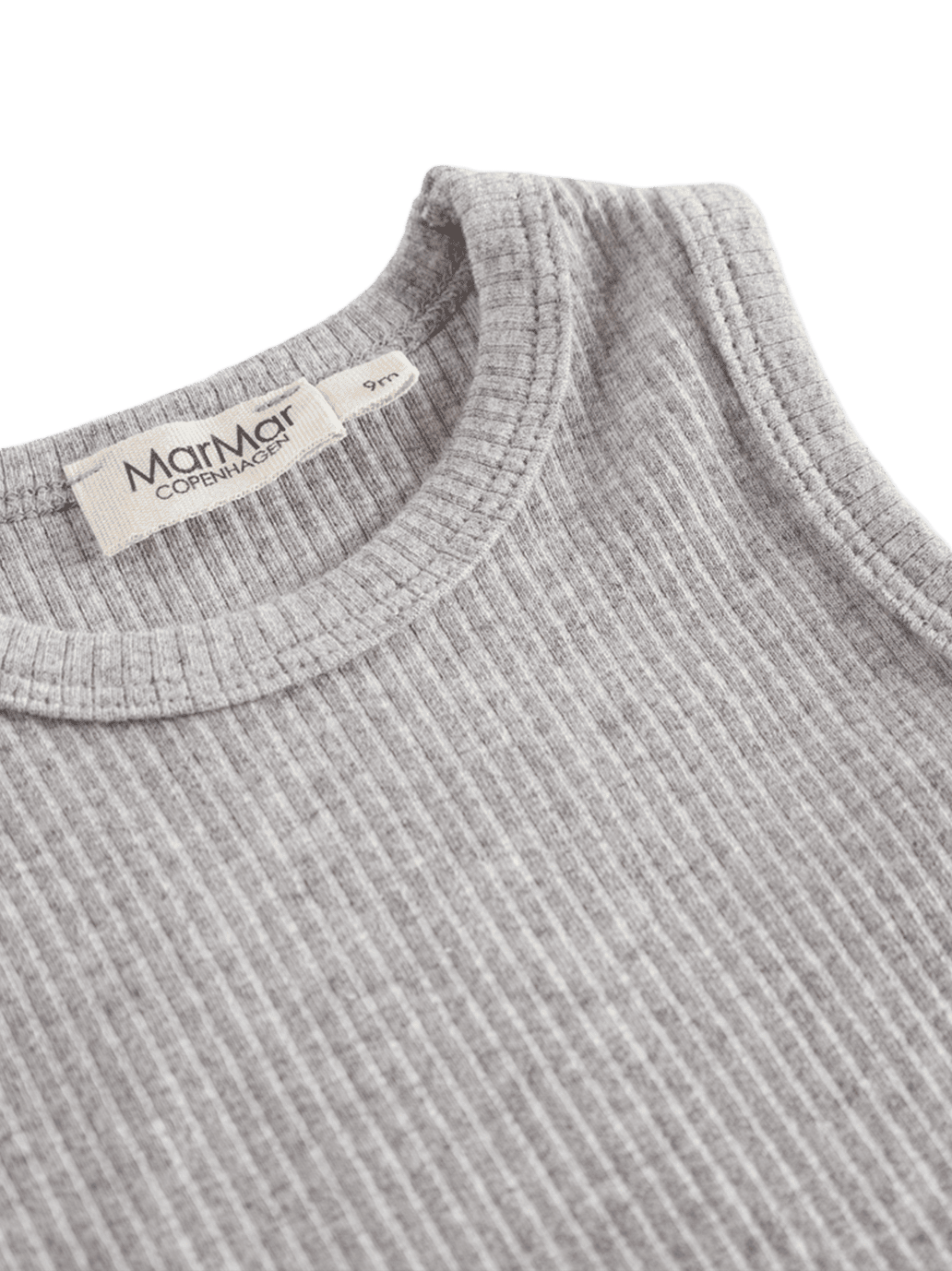Prążkowane body niemowlęce bez rękawów LIGHT GREY