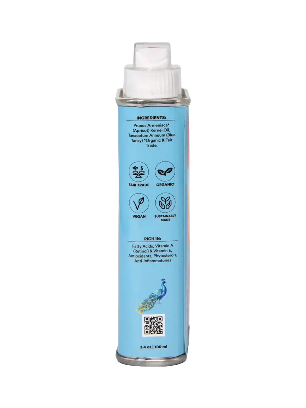 Olio biologico per corpo e capelli al tanaceto blu e albicocca