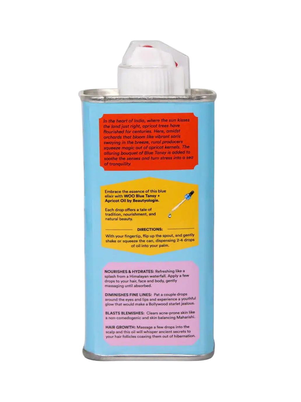 Olio biologico per corpo e capelli al tanaceto blu e albicocca