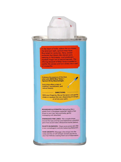 Olio biologico per corpo e capelli al tanaceto blu e albicocca BLUE TANSY &amp; APRICOT