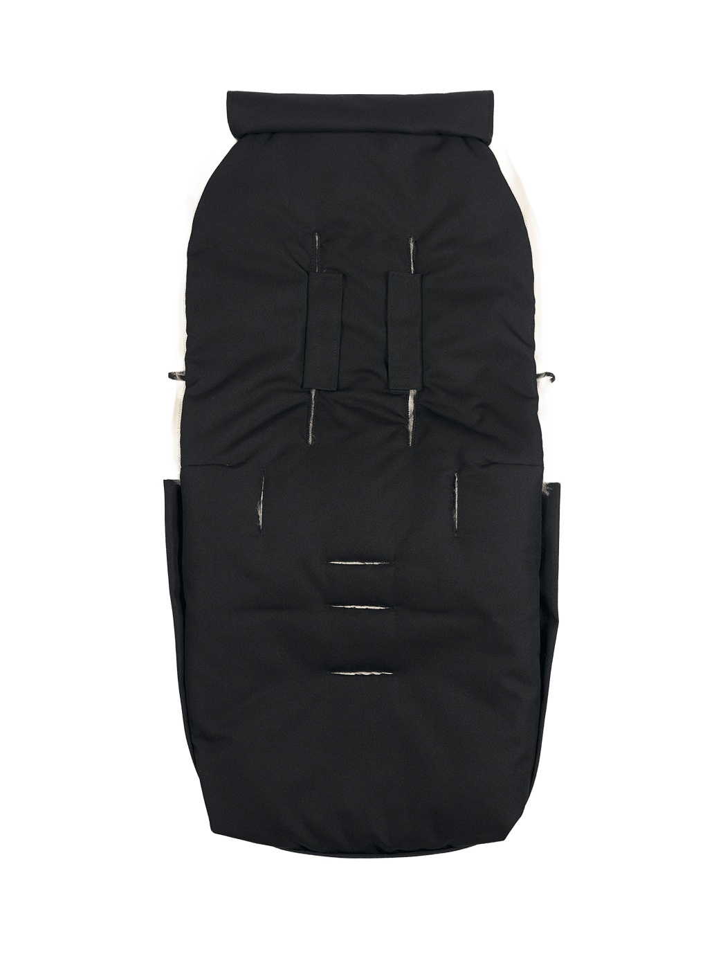 Sacco nanna impermeabile per passeggino con imbottitura in lana merino. BLACK