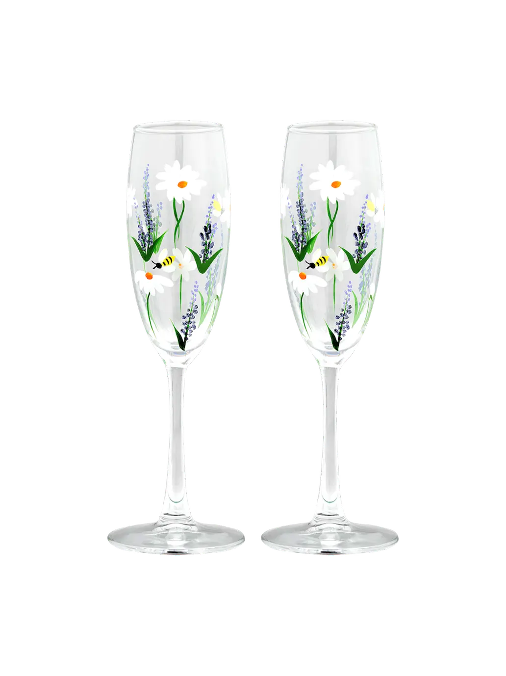 Springtime Toast Champagne Flute Set of 2 Anna + Nina BEBE Concept 