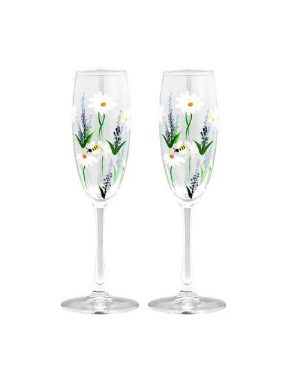 Springtime Toast Champagne Flute Set of 2 Anna + Nina BEBE Concept 