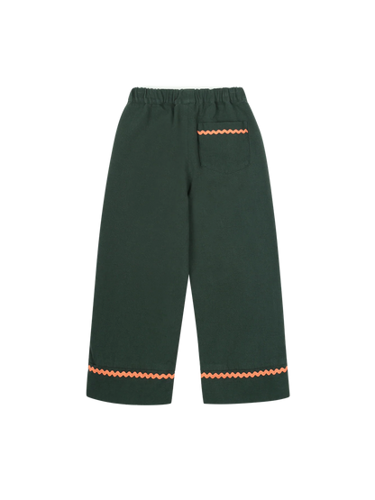Pantaloni Jellymallow Zigzag in tessuto verde GREEN
