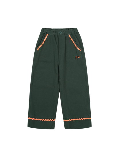 Pantaloni Jellymallow Zigzag in tessuto verde GREEN
