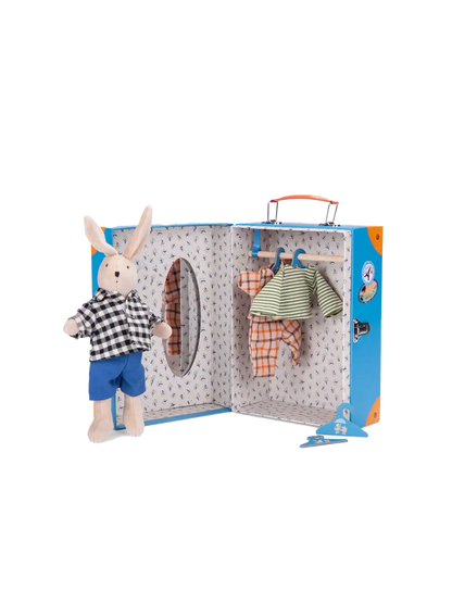 Walizka z garderobą i przytulanką Moulin Roty BEBE Concept 