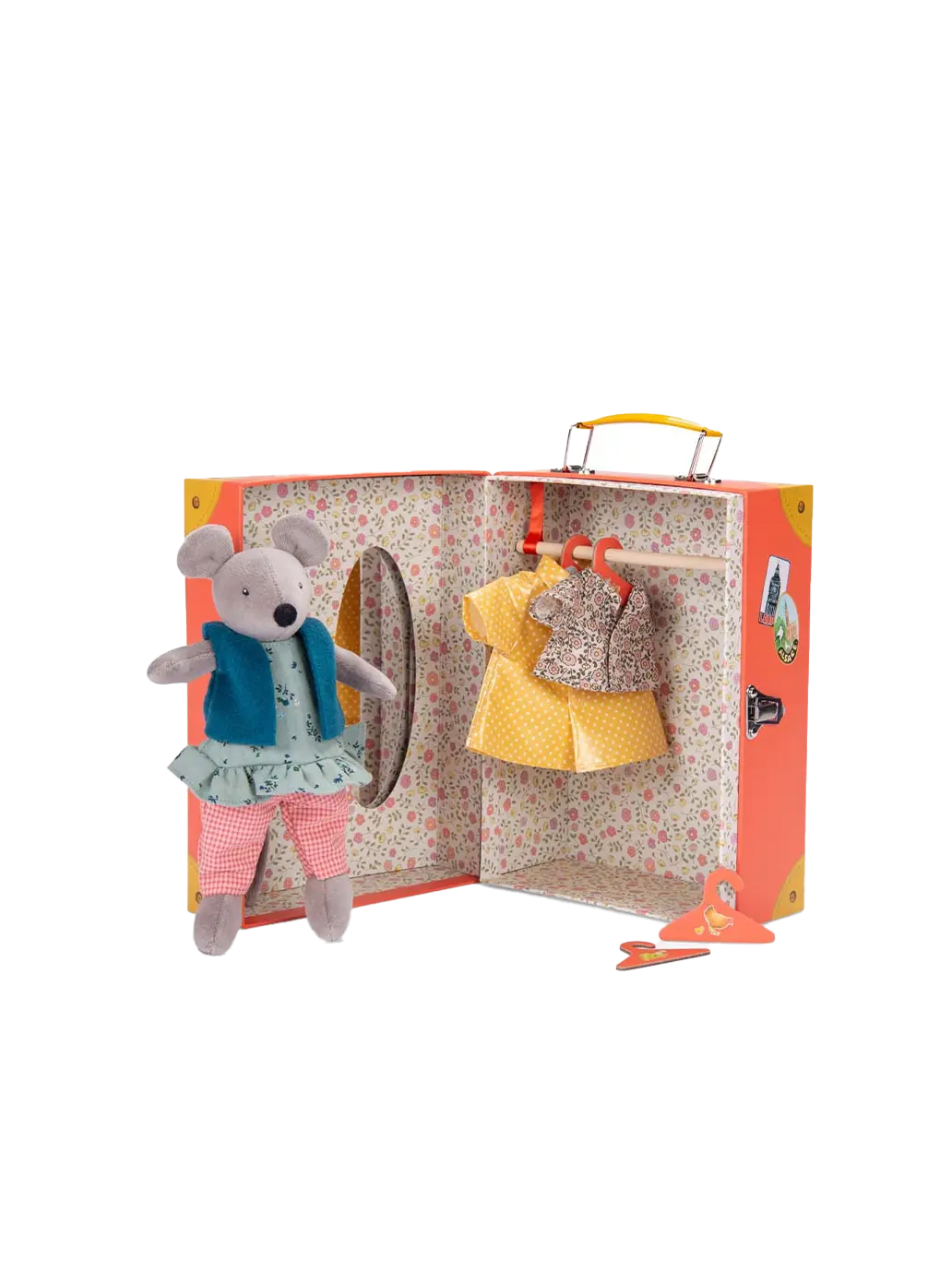 Walizka z garderobą i przytulanką Moulin Roty BEBE Concept 