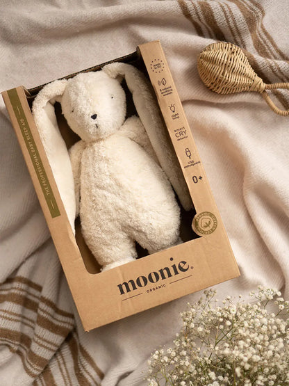 Szumiący króliczek organic z lampką nocną Moonie BEBE Concept 