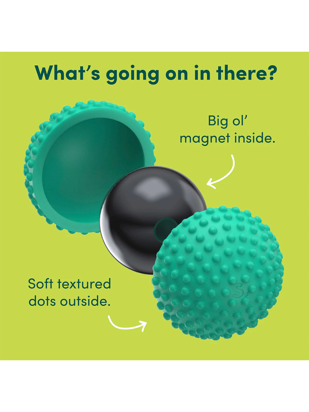 Balles anti-stress magnétiques en silicone Odds GREEN DOTS