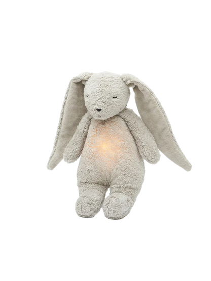 Szumiący króliczek organic z lampką nocną Moonie BEBE Concept 