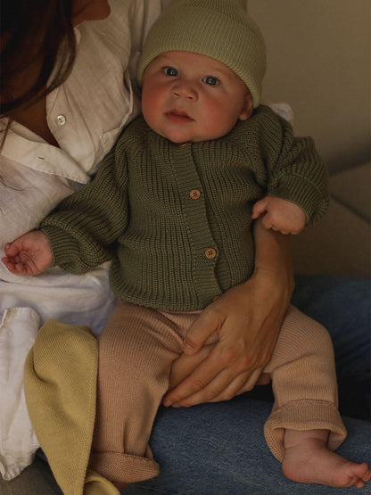 Cardigan in lana merino Inga ARTICHOKE