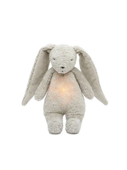 Szumiący króliczek organic z lampką nocną Moonie BEBE Concept 