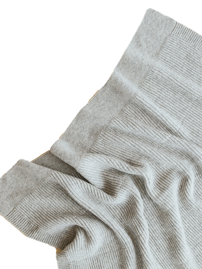 Large Merino wool blanket Gaston SOFT GREY