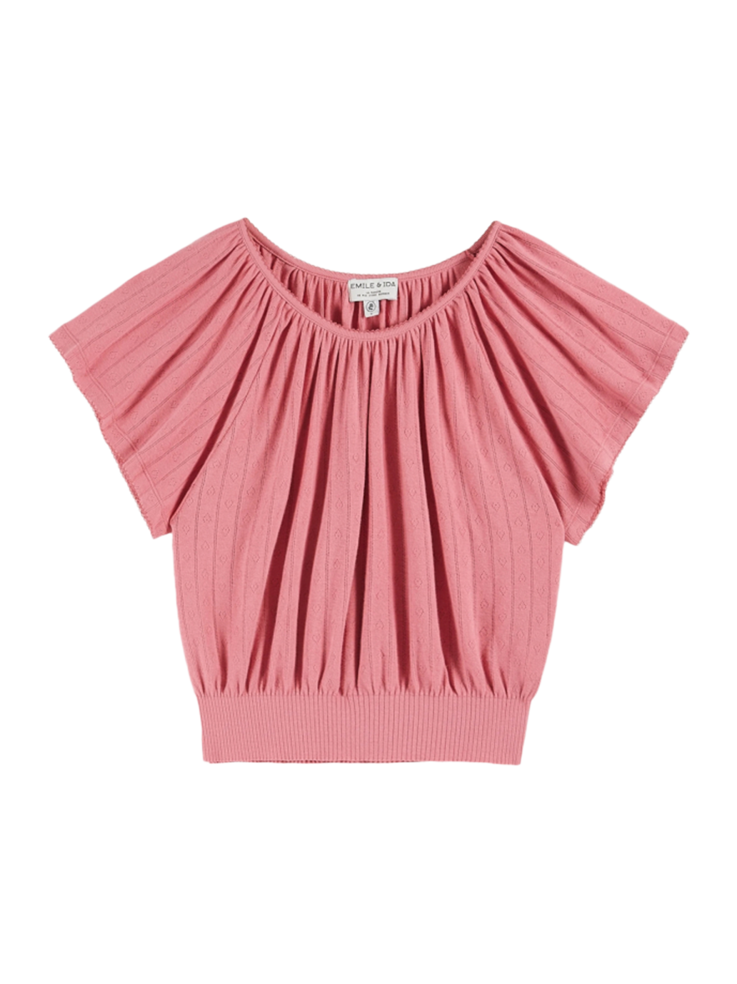 T-Shirt Pointelle FRAMBOISE