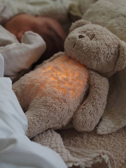 szumiący miś organic z lampką nocną Moonie BEBE Concept 