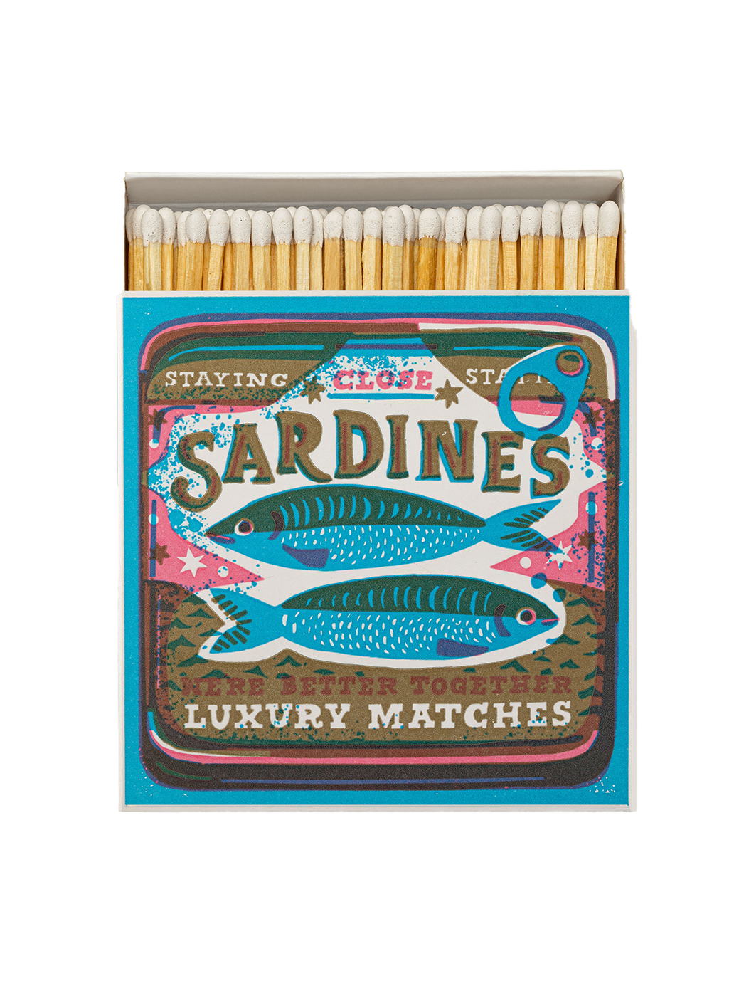 Allumettes de luxe dans une boîte carrée décorative SARDINES