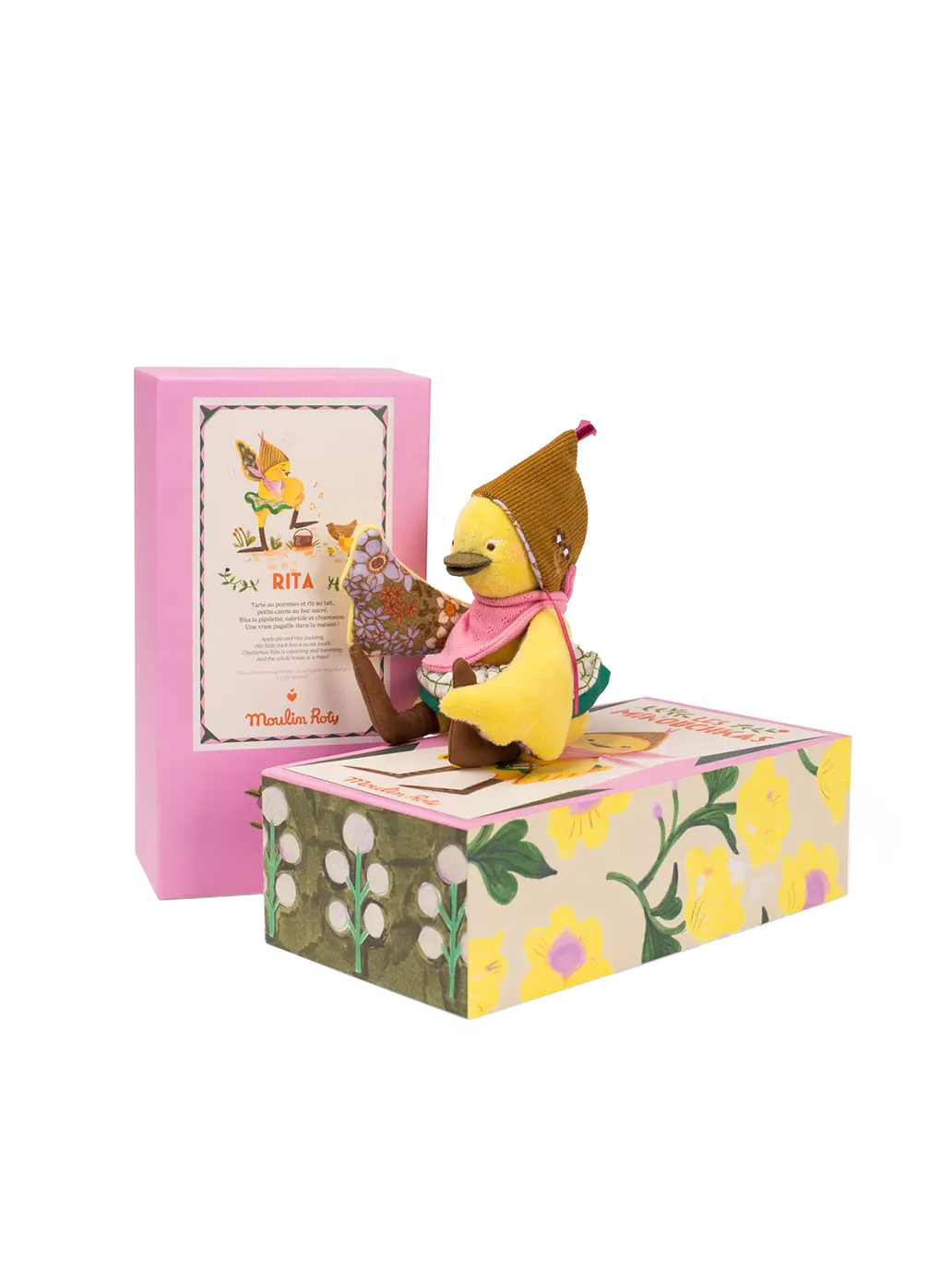 Przytulanka retro w ozdobnym pudełku Les Minouchkas Moulin Roty BEBE Concept 