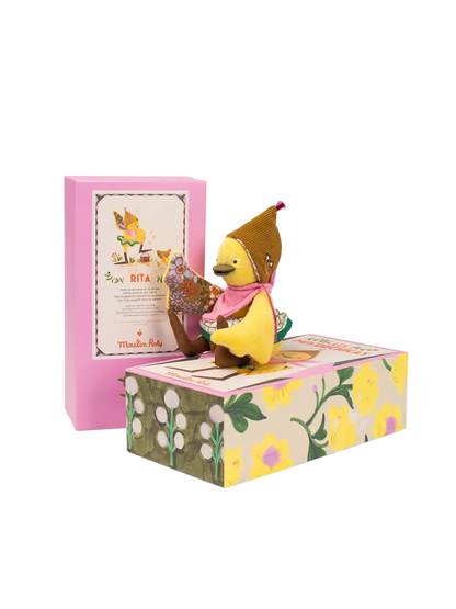 Przytulanka retro w ozdobnym pudełku Les Minouchkas Moulin Roty BEBE Concept 