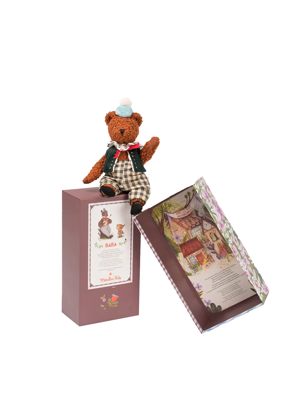Przytulanka retro w ozdobnym pudełku Les Minouchkas Moulin Roty BEBE Concept 