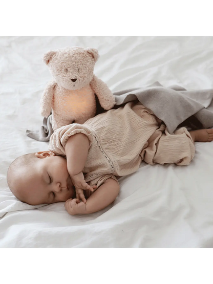 szumiący miś organic z lampką nocną Moonie BEBE Concept 