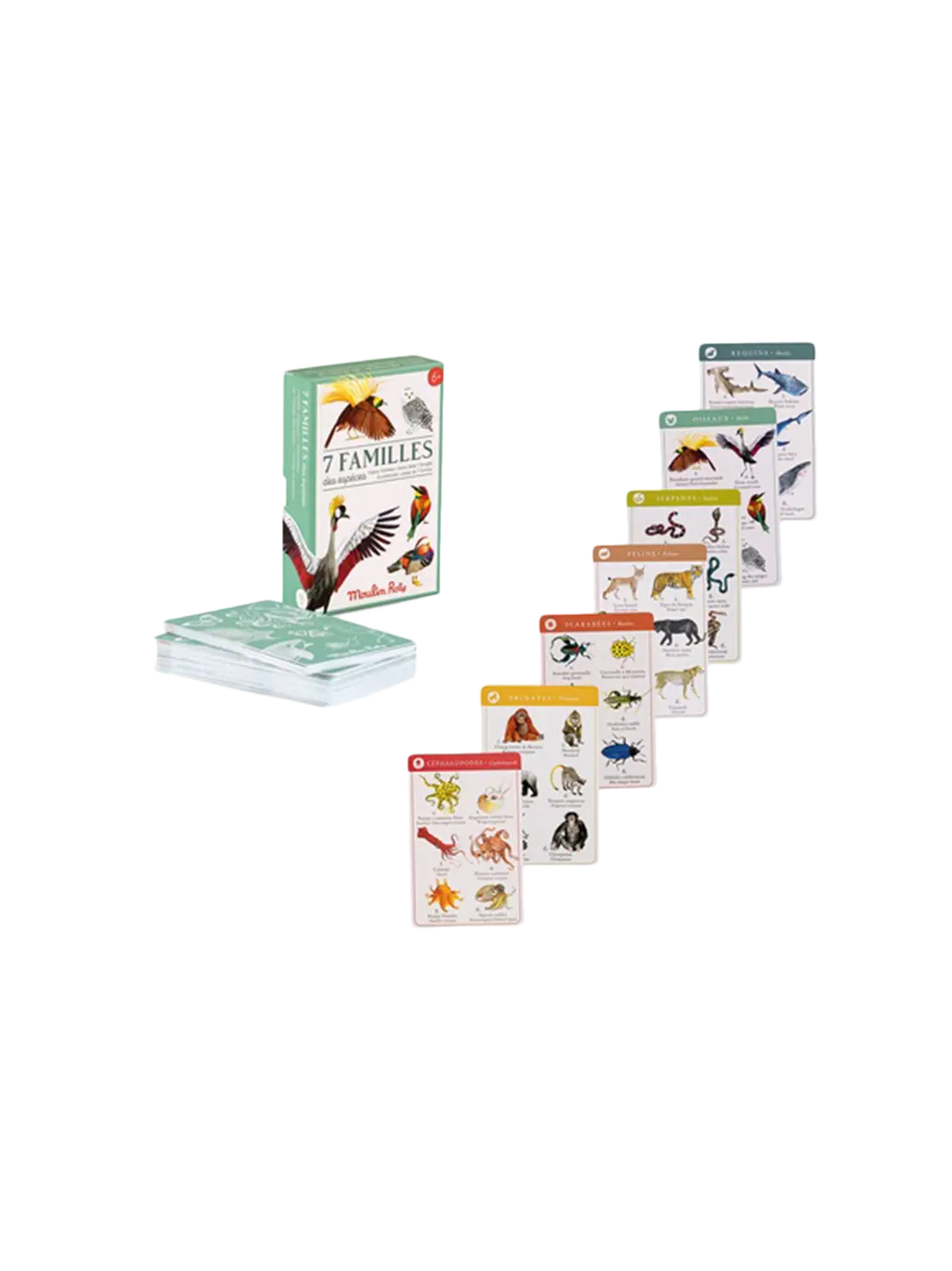 edukacyjna gra karciana 7 Happy Families Moulin Roty BEBE Concept 