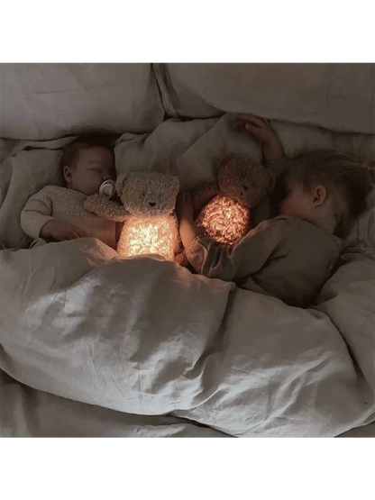 szumiący miś organic z lampką nocną Moonie BEBE Concept 