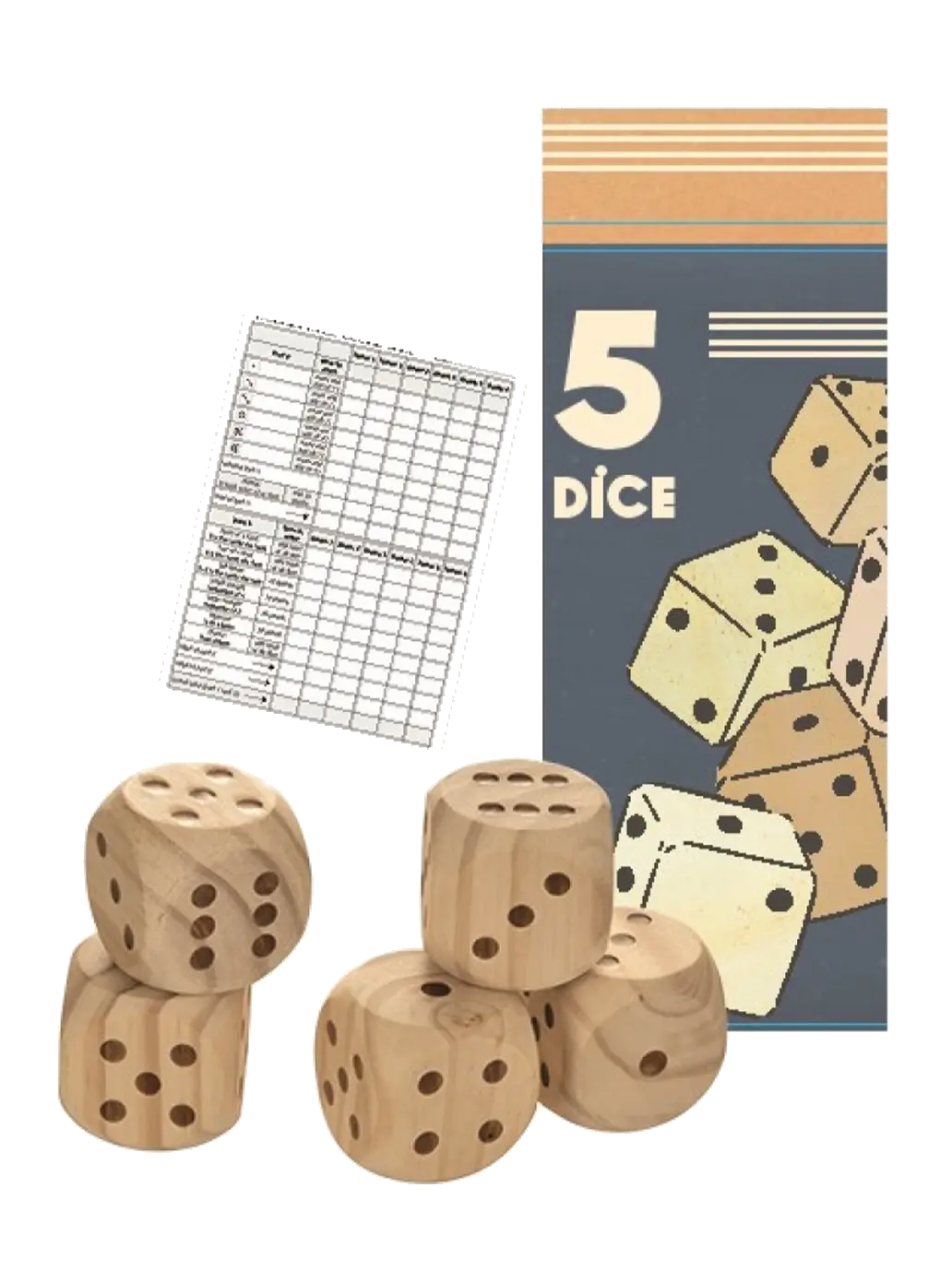 duże drewniane kości do gry 5 szt. Egmont Toys BEBE Concept 
