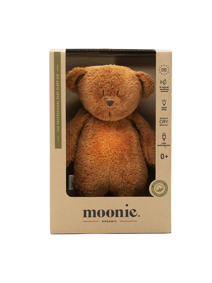szumiący miś organic z lampką nocną Moonie BEBE Concept 